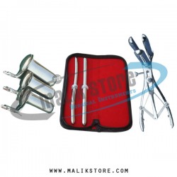 Hegar uterine dilator set 2pieces 9-10, 11-12, mathieu speculum, collin 3pcs